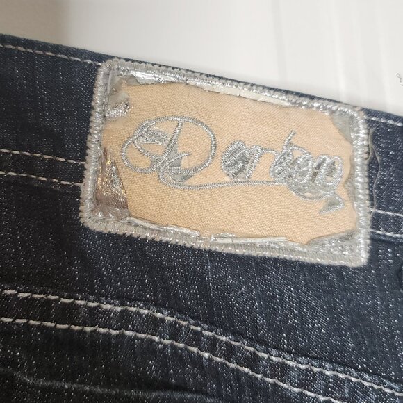 Vintage Y2k mcbling House of Dereon Dark wash boocut jeans size 9/10 hiphop - Picture 10 of 11